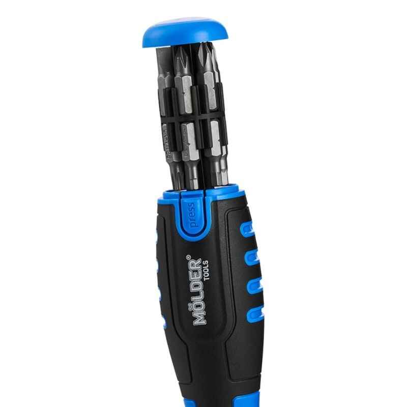 Отвертка реверсивная с битами 13шт Molder CrV PH SL Torx Hex (MT32313)