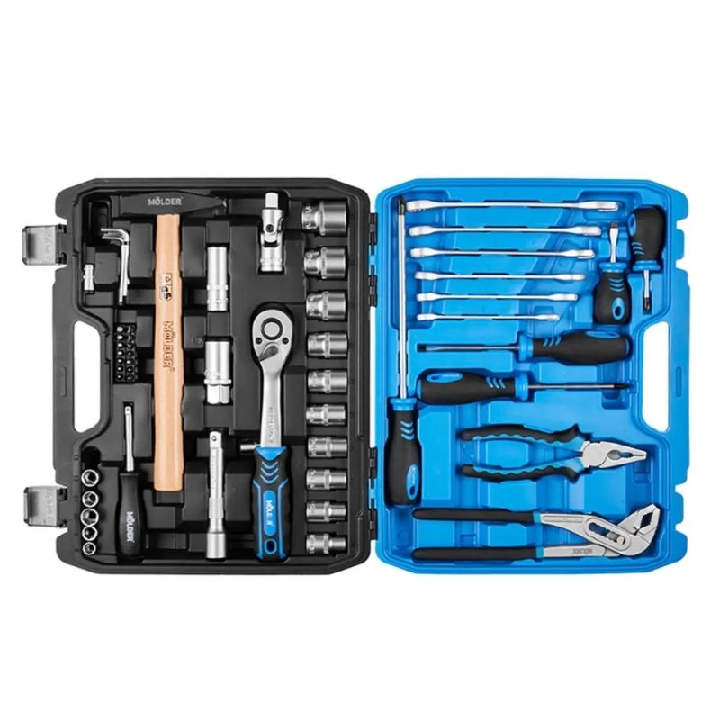Набор инструментов 1/2" 1/4" 56шт 72Т CrV Molder в кейсе (MT61056)
