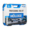 Набор инструментов 1/2" 1/4" 56шт 72Т CrV Molder в кейсе (MT61056)