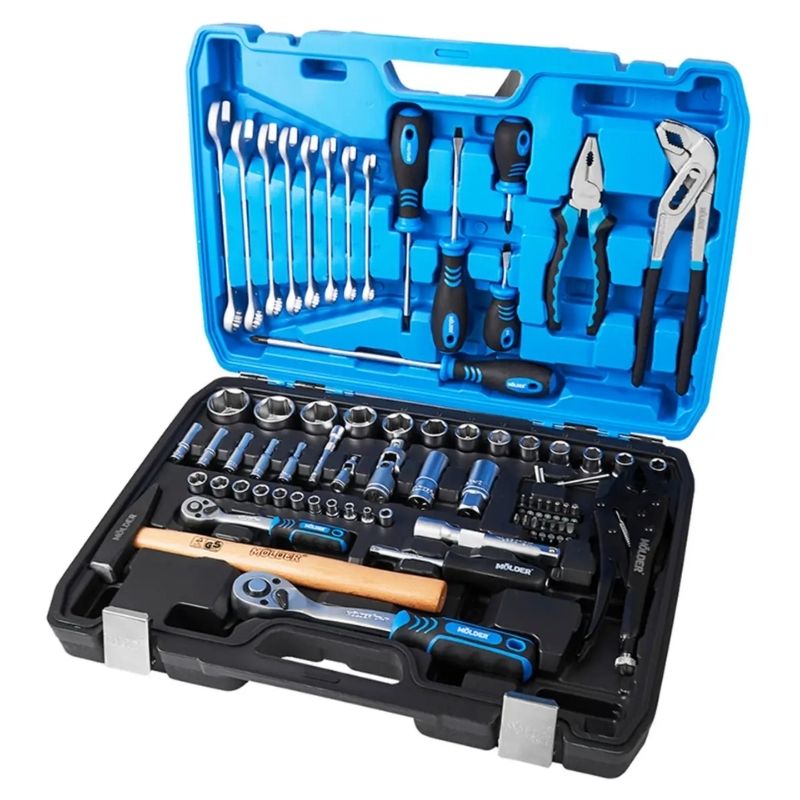 Набір інструментів 1/2″ 1/4″ 72шт 72T CrV Molder у кейсі (MT61072)