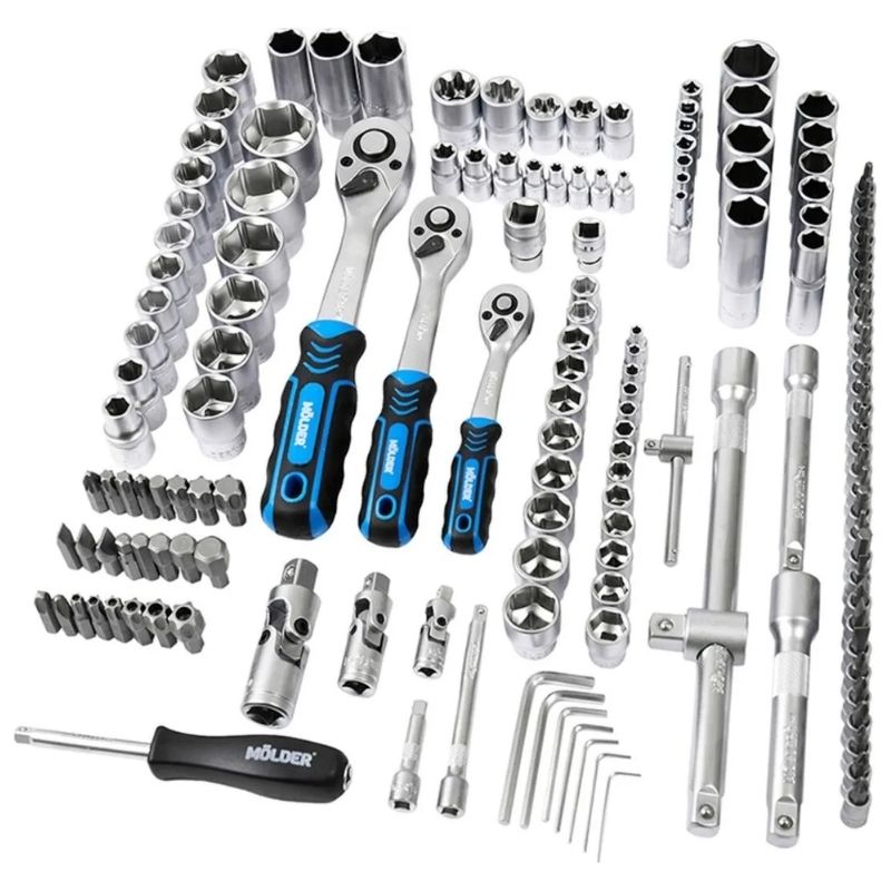 Набір інструментів 1/2″ 1/4″ 3/8″ 72Т CrV 151шт Molder у кейсі (MT60151)