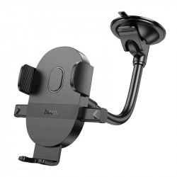 Тримач для автомобіля з одним кнопковим кріпленням HOCO Mighty на лобове скло чорний (H20)