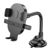 Держатель для автомобиля с одним кнопочным креплением HOCO Mighty на лобовое стекло черный (H20)