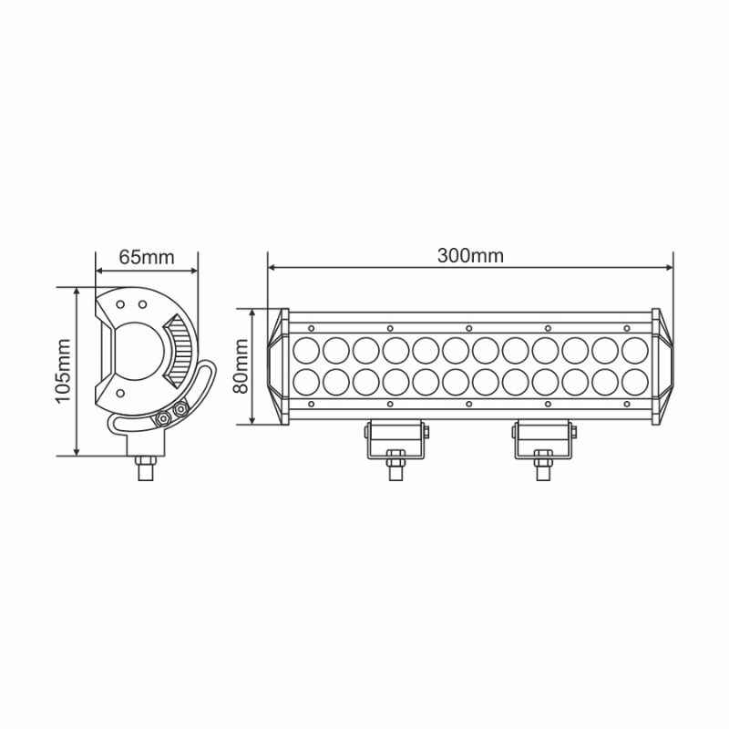 Дополнительная фара на авто прямоугольная Flood рассеянный белый цвет свечения 6000Lm Brevia (10724FX1)