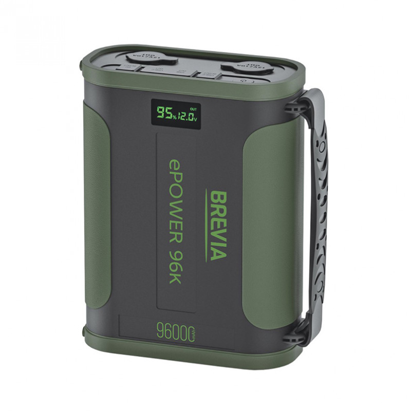 Повербанк (Power Bank) Brevia ePower 96000mAh 307.2Wh LiFePo4 Black/Green (44196MG)