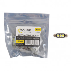 LED автолампа SOLAR 12V SV8.5 T11x36mm Canbus 5050 3SMD, white 10шт (LS260_P)