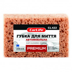 Губка для миття автомобіля з поролону 19x12x7см Carlife з великими порами коричнева (CL-422)