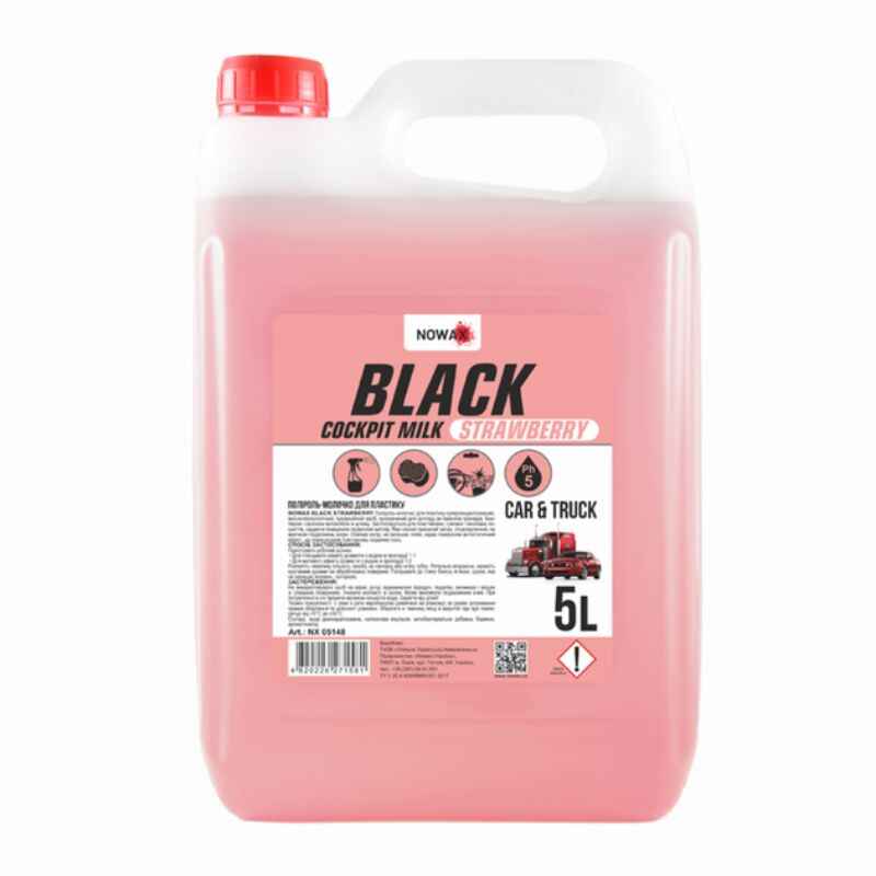 Поліроль 5 L Nowax Black Cocpit Milk Полуниця концентрат (NX05148)
