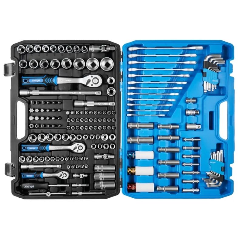 Набір інструментів 1/2″ 1/4″ 3/8″ 176шт 72Т CrV Molder у кейсі (MT60176)