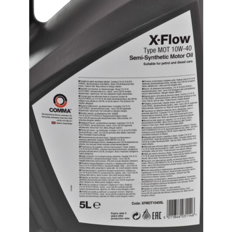 Моторное масло Comma X-FLOW TYPE MOT 10W40 5л (XFMOT10405L)