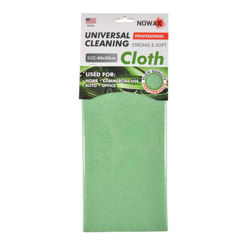 Серветка вологопоглинаюча професійна з мікрофібри 40x30 NOWAX зелена (NX64432)