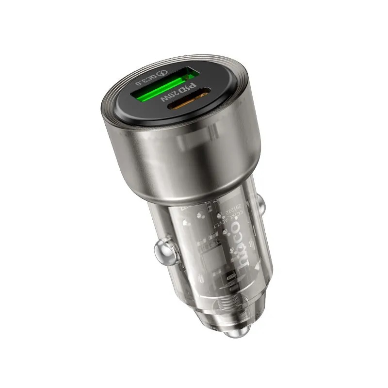 АЗУ Hoco Spacious Car charger Z52 |1USB/1Type-C, 38W/3A, PD/QC