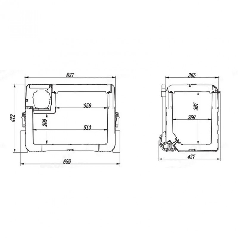 Автохолодильник компресорний 42л BREVIA холодильник на колесах пластиковий 12/24В 220В Чорний (22770)