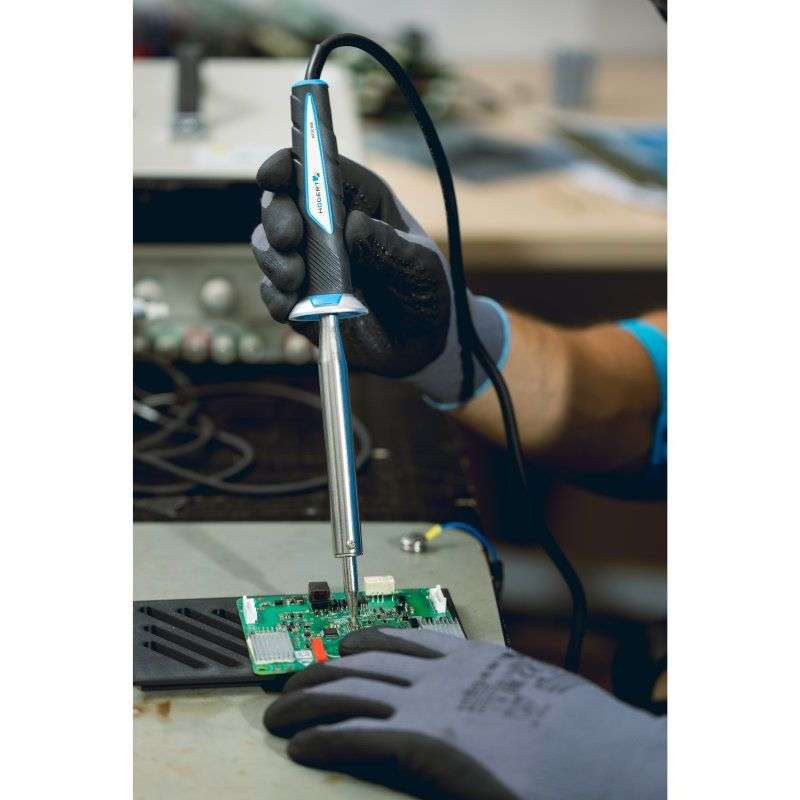 Паяльник електричний 100W 550°C Hogert 50Гц 220В зі знімним жалом (HT2C308)