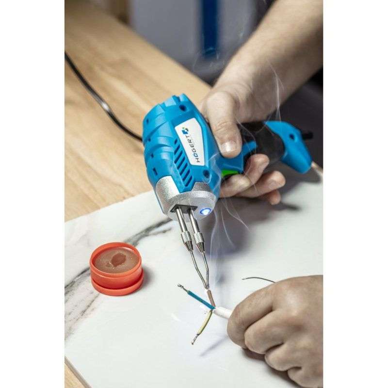 Паяльник електричний 100W 500°C Hogert 50Гц 220В зі знімним жалом (HT2C310)