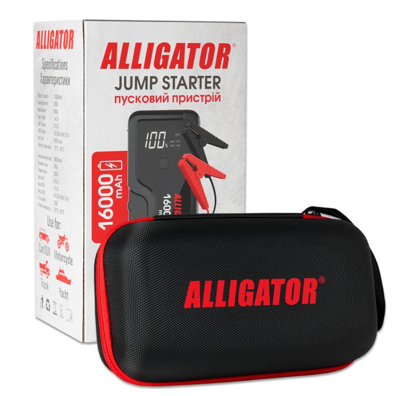Пусковий пристрій Alligator 12В 300-600A з функцією Power Bank 16000mAh (JS841)