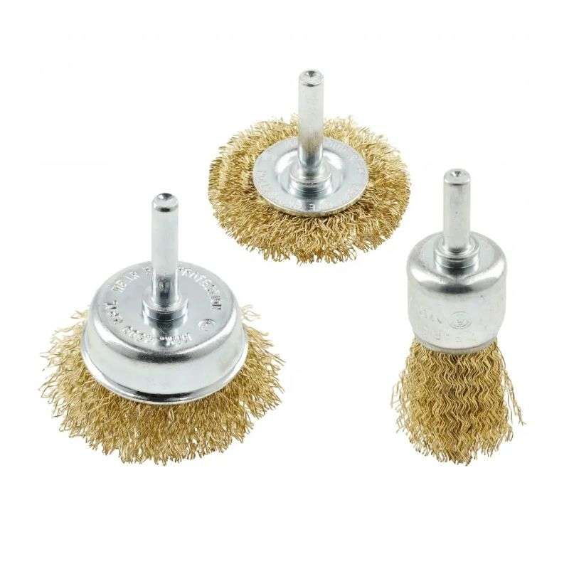 Набір щіток по металу 3шт 20/50мм Hogert кручені латунні (HT7D745)