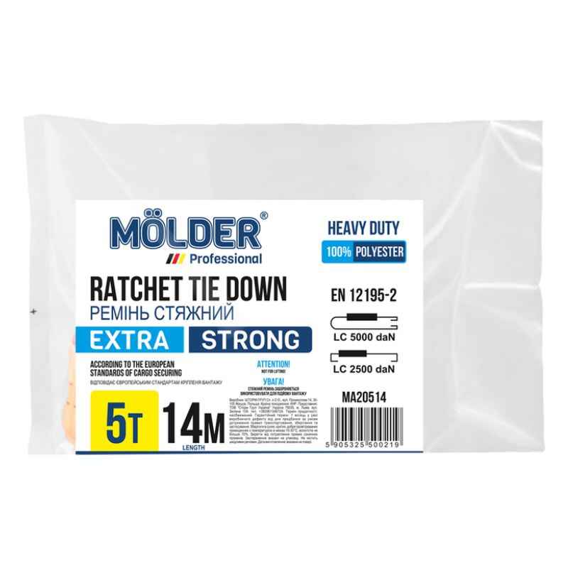 Стяжний ремінь 5т 14м Molder з швидкозатискним замком (MA20514)