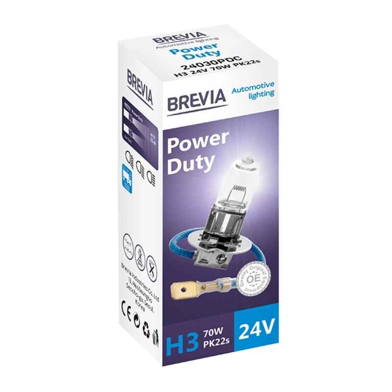 Лампа галогенная Brevia H3 Power Duty 24V 1шт (24030PDC)