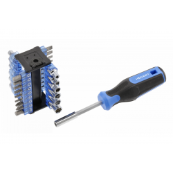 Викрутка з бітами 34шт Hogert сталь S2 з магнітним захватом PH PZ Hex (HT1S100)