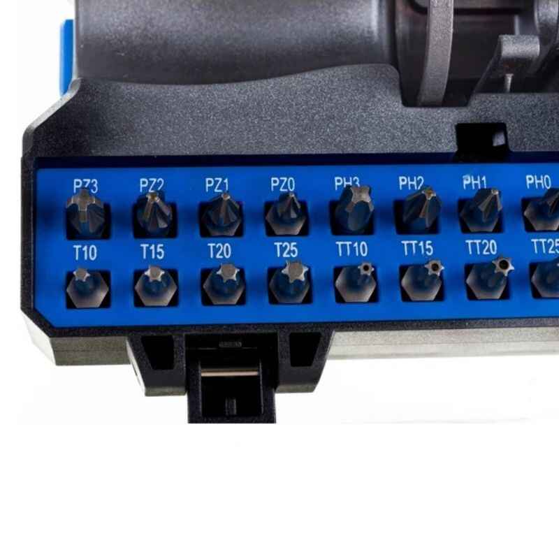 Отвертка реверсивная с битами 36шт Hogert сталь S2 с магнитным захватом PH PZ SL Torx Hex (HT1S101)