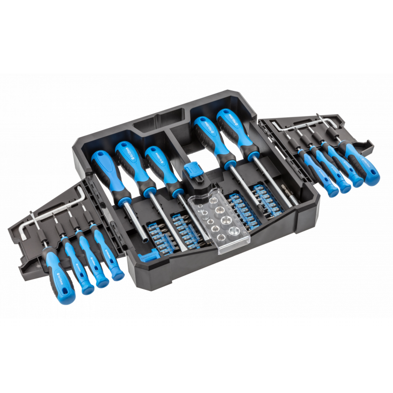 Набір викруток і біт 63шт CrV сталь S2 Hogert для точних робіт PH SL Torx (HT1S105)