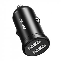 Автомобільний зарядний пристрій 2.4A Usams Dual USB Mini Car Charger (CC114TC01)