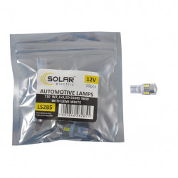 LED автолампа SOLAR 12V T10 W2.1x9.5d 6SMD 5630 with lens white 10шт (LS285_P)