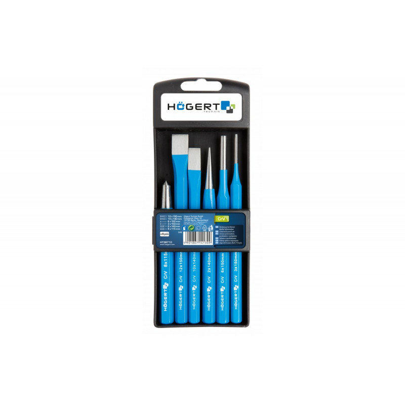 Набір ударно-ріжучого інструменту 6 шт CrV Hogert (HT3B710)