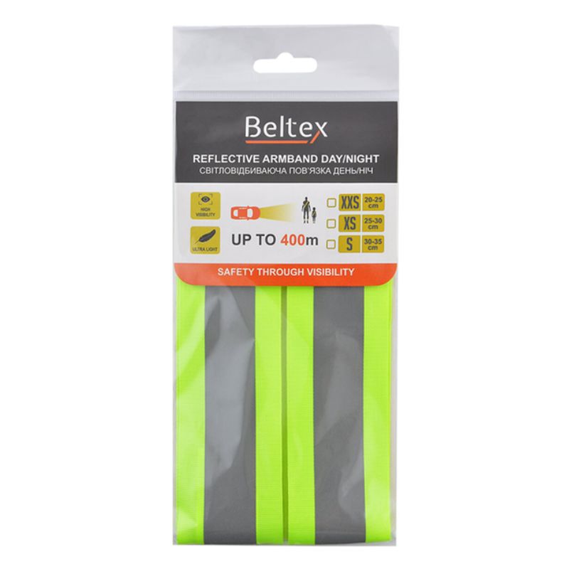 Світловідбиваюча пов'язка жовта день/ніч xs 25-30см Beltex (BX70510)
