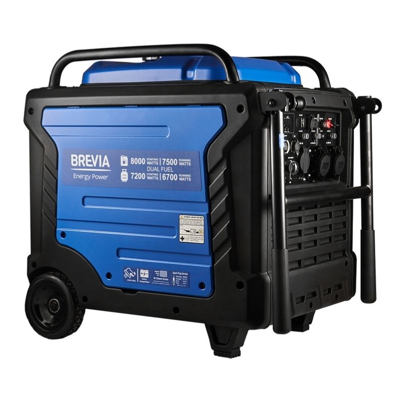 Генератор газобензиновий інверторний 8,0 кВт BREVIA DUAL FUEL гібридний з електростартером з системою AVR 230В чиста синусоїда (GP9000iESG)