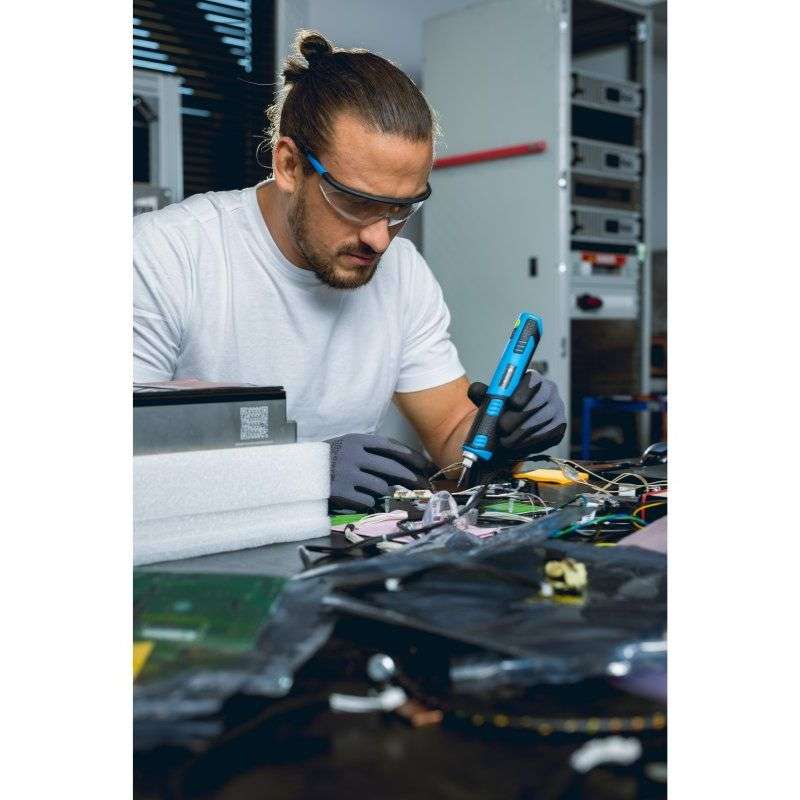 Паяльник акумуляторний 1500мАч 450°C Hogert Li-Ion 50Гц зі знімним жалом та індикатором живлення (HT2C315)