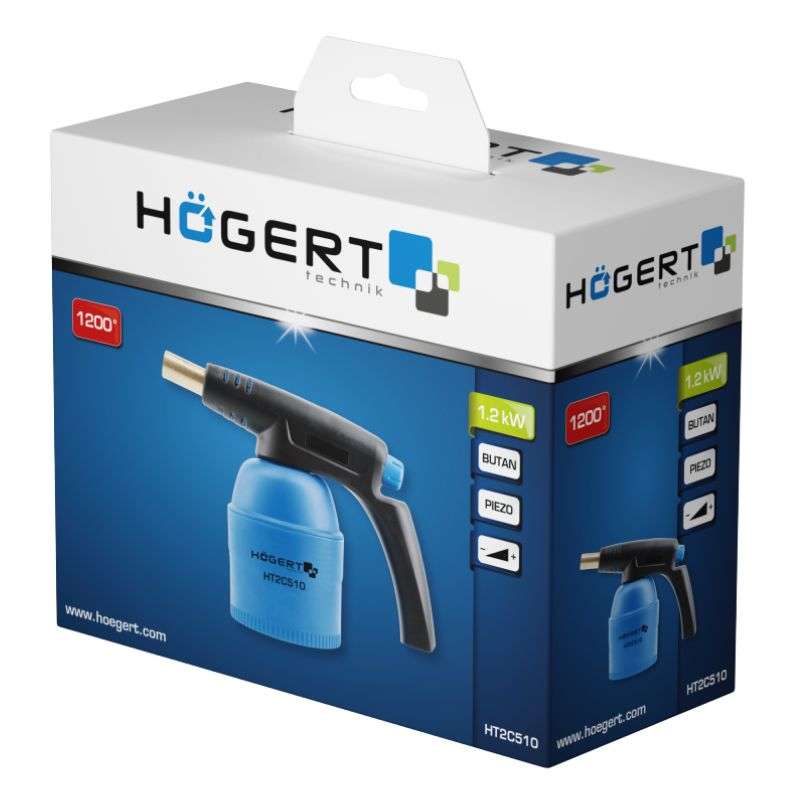Паяльник газовый 1200W 1200°C Hogert с пьезозажиганием и регулировкой мощности (HT2C510)