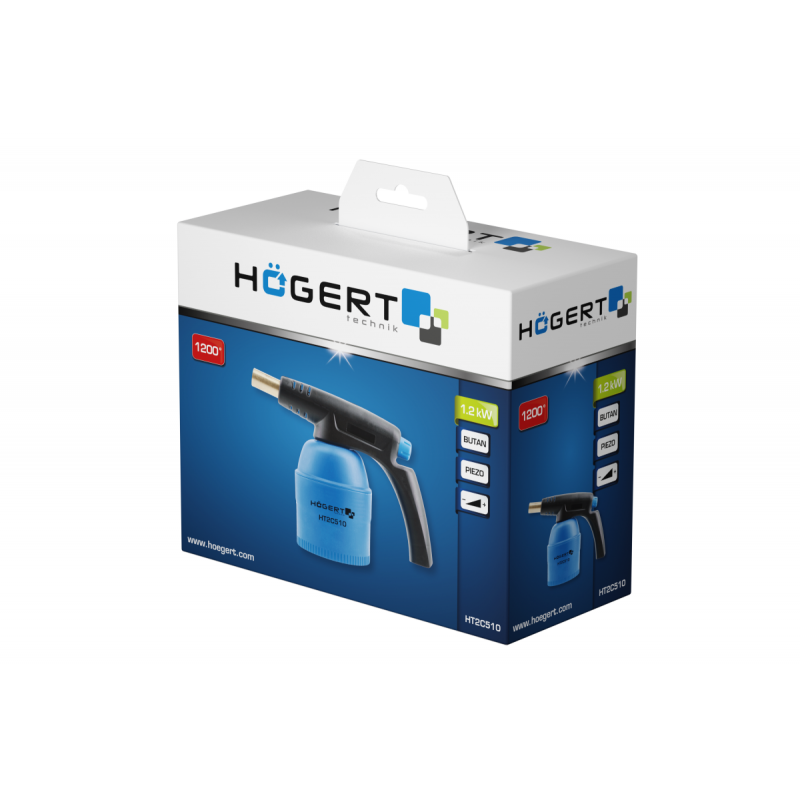 Паяльник газовий 1200W 1200°C Hogert з п'єзозапалюванням та регулюванням потужності (HT2C510)