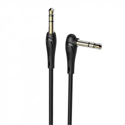 Кабель AUX 1м кутовий Hoco miniJack чорний (UPA14)