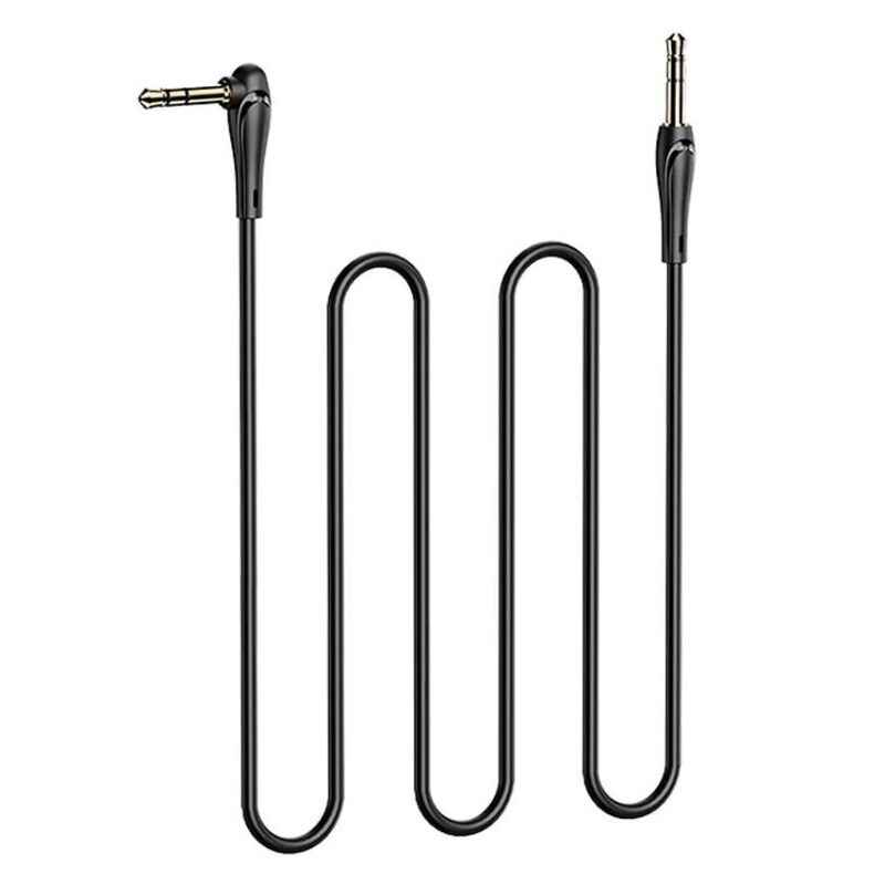 Кабель AUX 1м кутовий Hoco miniJack чорний (UPA14)