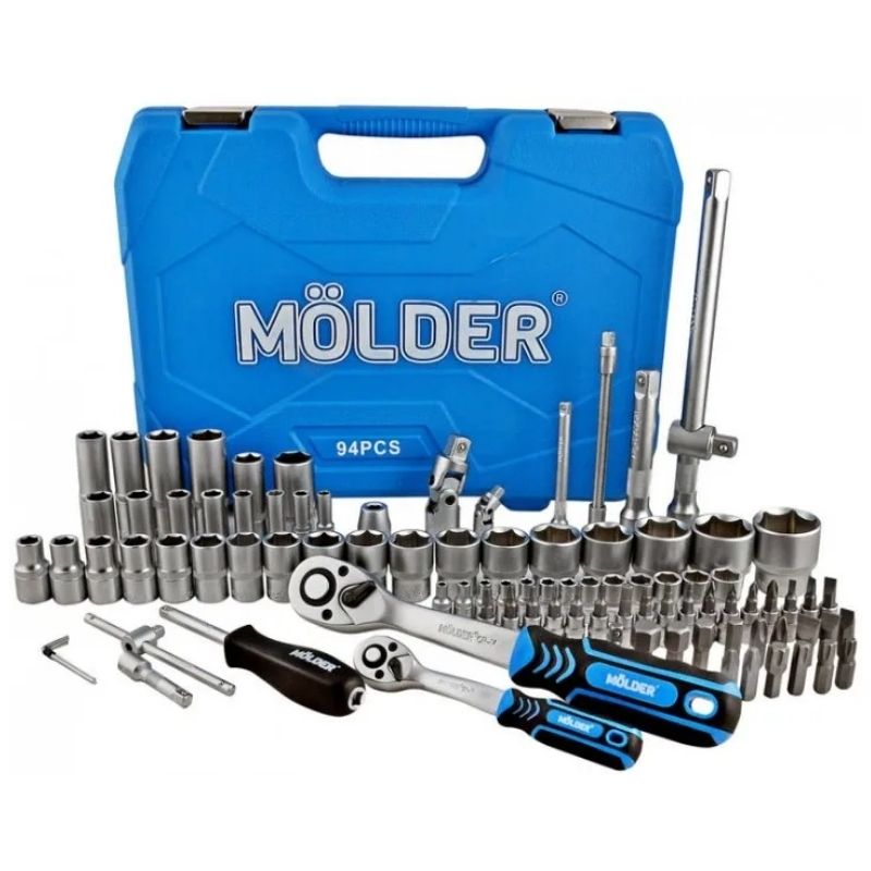 Набір інструментів 1/2″ 1/4″ 94шт 72T CrV Molder у кейсі (MT60094)