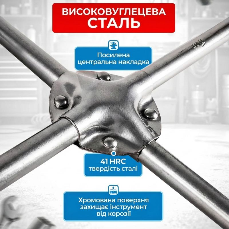 Ключ крестообразный с накладкой 17мм/19мм/21мм Gearo 1/2" (GE2202)