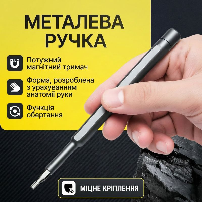 Отвертка с комплектом насадок для точных работ Gearo 24в1 52HRC серый (GE2101)