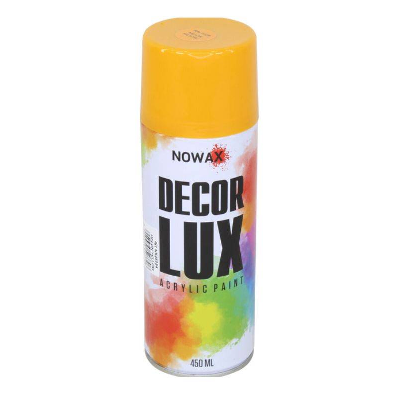 Акриловая краска глянцевая оранжевая NOWAX Decor Lux (1028), 450мл (NX48054)