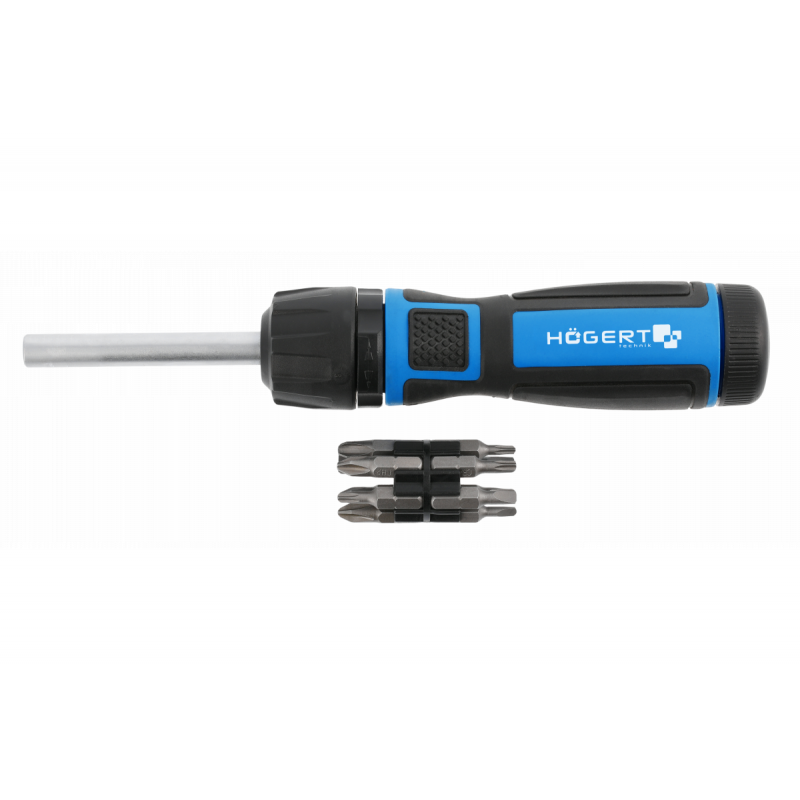 Викрутка з бітами 13шт з редуктором 1:5 Hogert сталь S2 з магнітним захватом PH SL Torx (HT1S215)