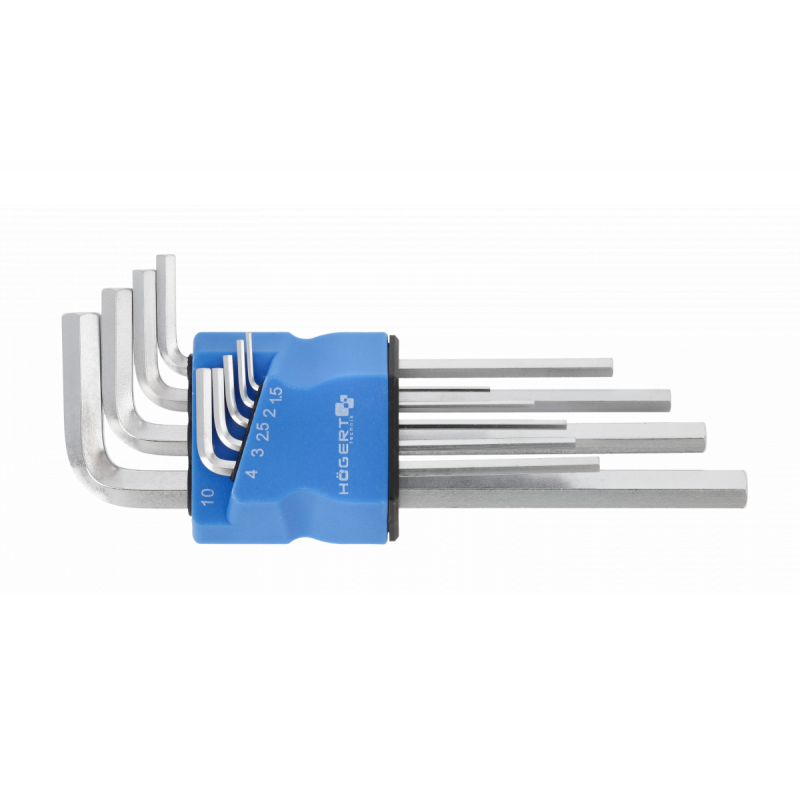 Набір ключів Г-подібних S2 Hogert 1,5-10 мм, 9 шт (HT1W821)