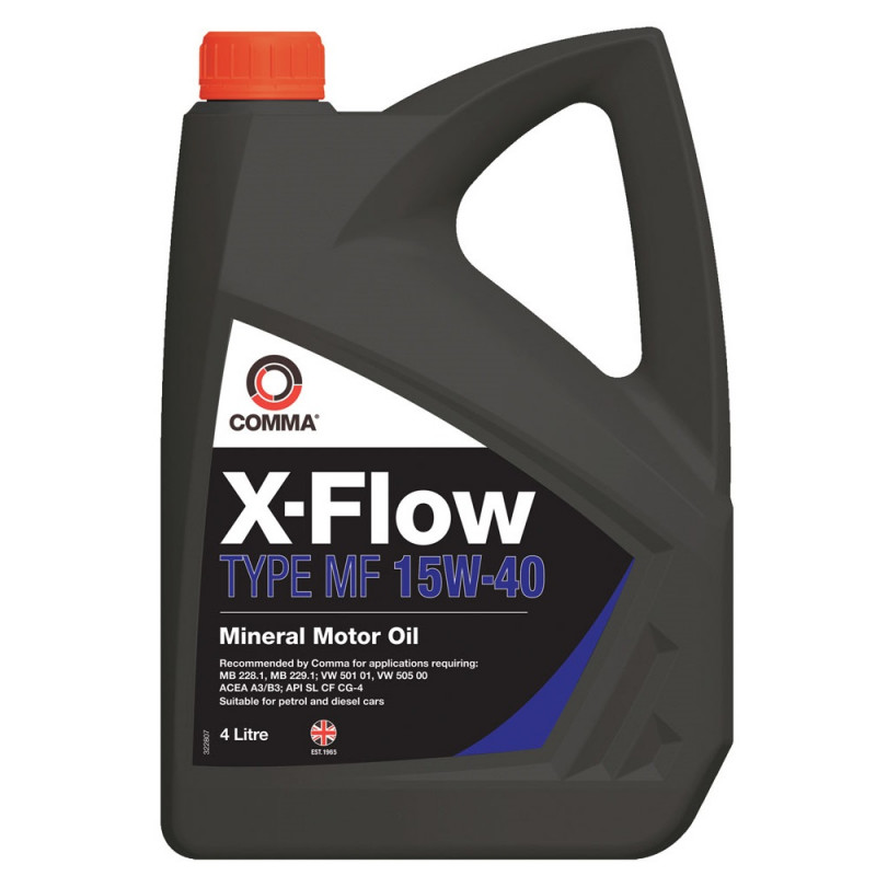 Моторна олива Comma X-FLOW TYPE MF 15W40 API SL/CF/CG-4 ACEA A3/B3 4л (XFMF4L)