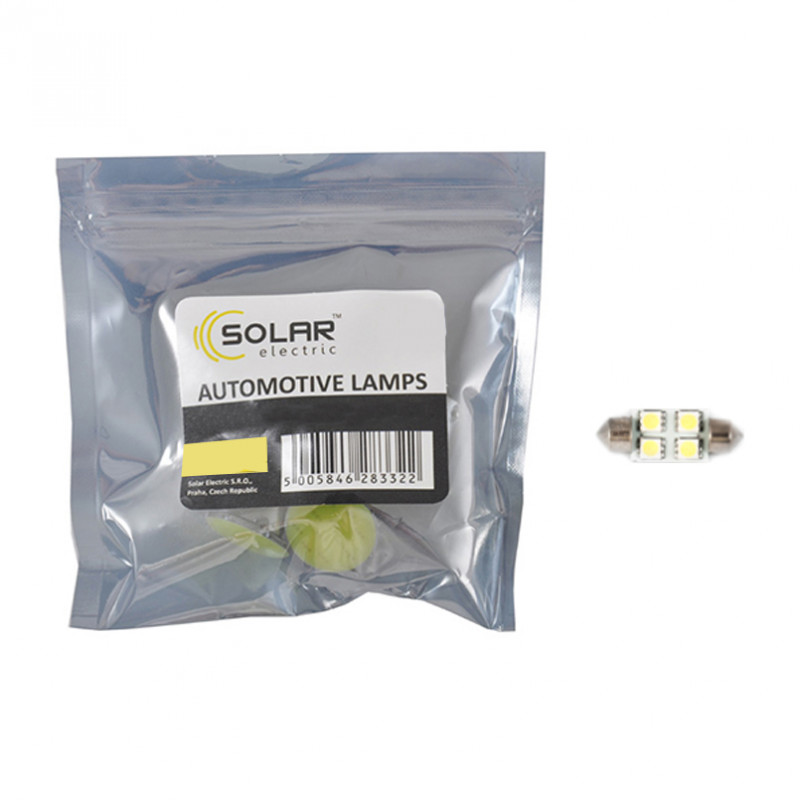 LED автолампа SOLAR 24V SV8.5 T11x36 4SMD 5050 white 10шт (LS271_P)