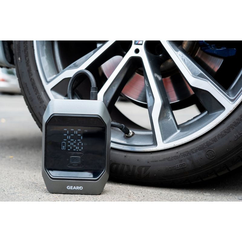 Автокомпресор повітряний з пусковим пристроєм джамп стартером і повербанком Gearo 40л/хв 10Атм 12000 мАг 1000А (GE0101)