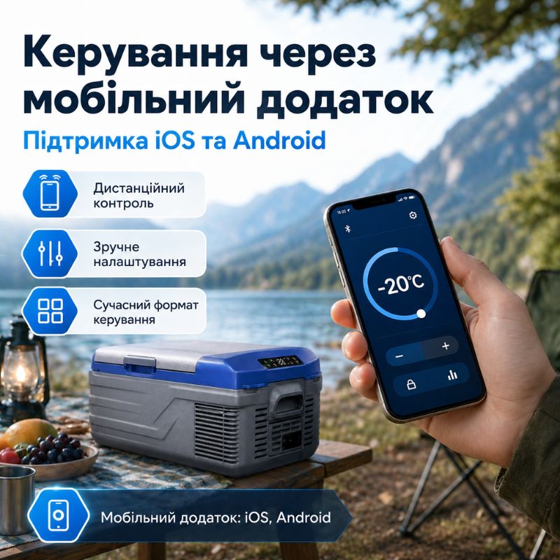 Портативный холодильник 15л Gearo автохолодильник компрессорный пластиковый 12/24В 220В (NL15)