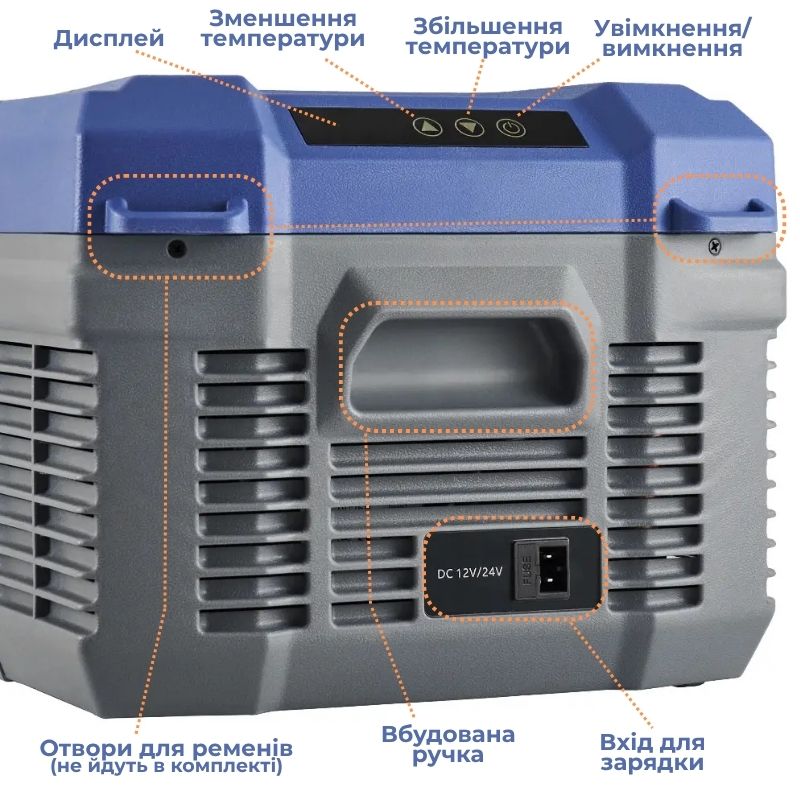 Портативний холодильник 15л Gearo автохолодильник компресорний пластиковий 12/24В 220В (NL15)
