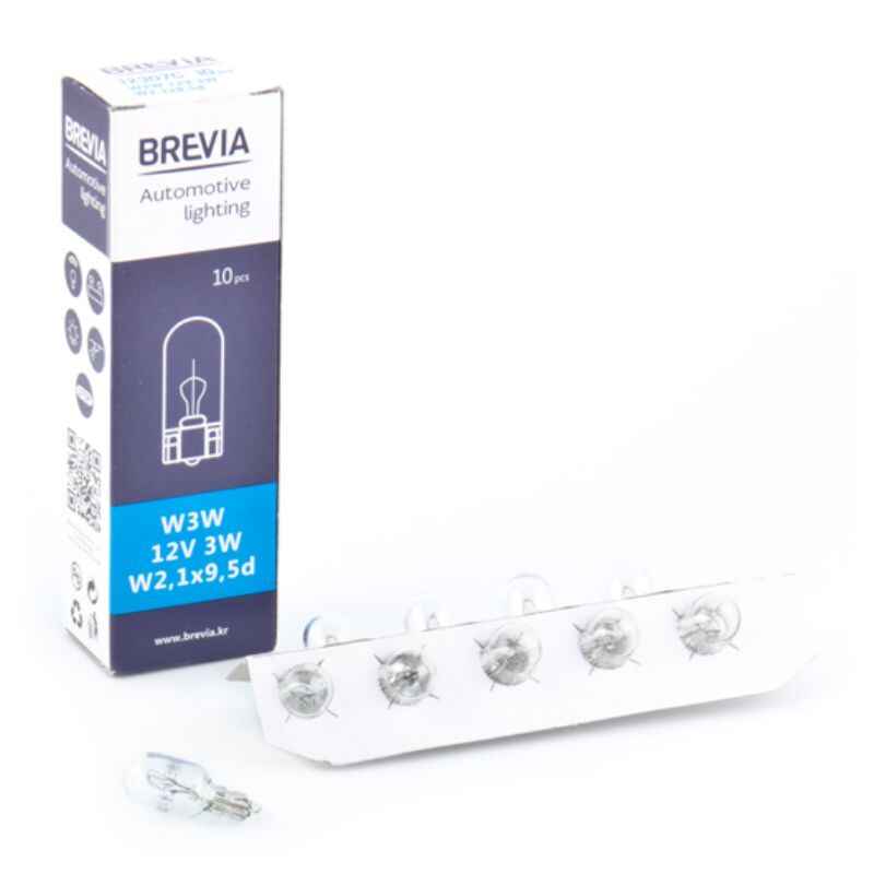 Лампи галогенні Brevia W1.2W 12V 10 штук (одна упаковка) (12325C)