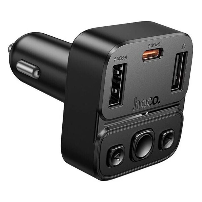 FM-модулятор в машину 3А 35W Hoco E87 Bluetooth/Type-C/USB чорний (E87)