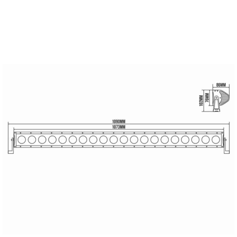 Додаткова фара панель на авто прямокутна Flood розсіяний білий колір світіння 14400Lm BELAUTO (BOL2010F)